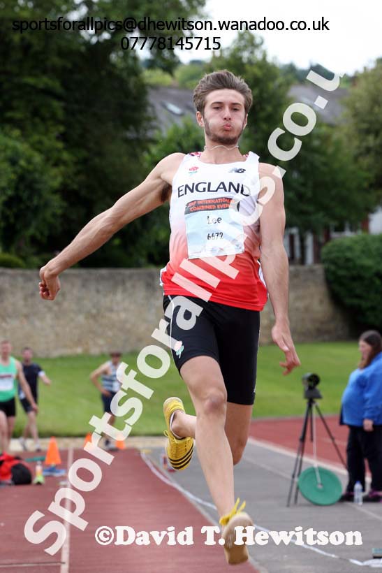 Senior mens long jump, EAP International Combined Events, Hexham Northumberland. Photo: David T. Hewitson/Sports for All Pics